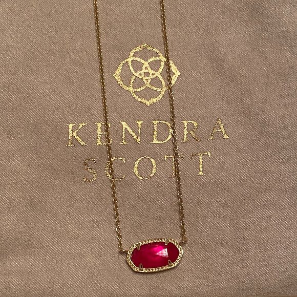 Kendra Scott Elisa Gold Pendant Necklace Magenta - Picture 3 of 3